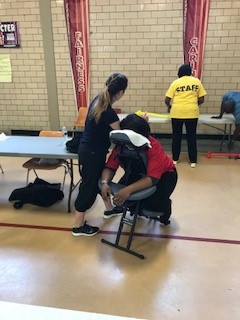 Back massages at the Community Health Fair