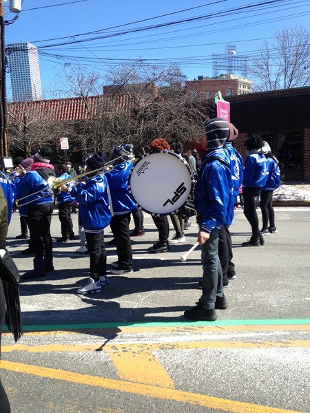 DLEACS band perform on Kennedy Blvd.